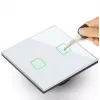 Touch light switch MACLEAN MCE703W, glass panel, 1 gang, 220V