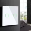 Touch light switch MACLEAN MCE703W, glass panel, 1 gang, 220V