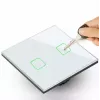 Touch light switch MACLEAN MCE703W, glass panel, 1 gang, 220V