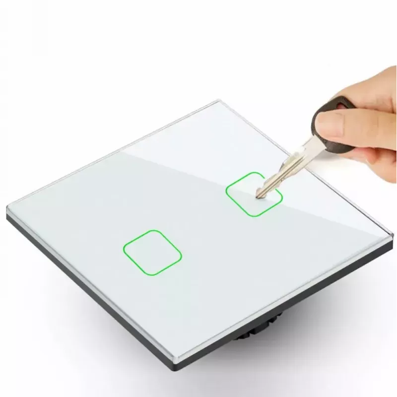 Touch light switch MACLEAN MCE703W, glass panel, 1 gang, 220V