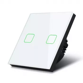Touch light switch MACLEAN MCE703W, glass panel, 1 gang, 220V