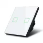 Touch light switch MACLEAN MCE703W, glass panel, 1 gang, 220V