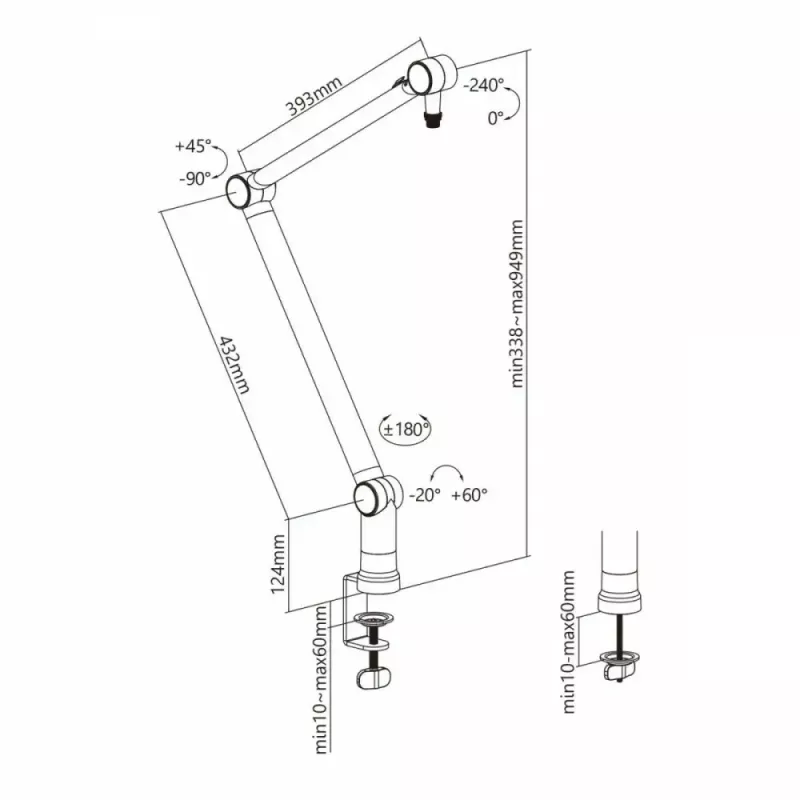 Microphone stand MACLEAN MC-898 — professional adjustable studio floor stand