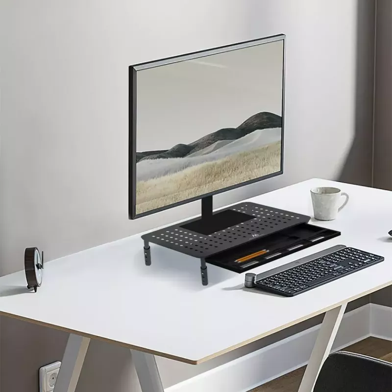 Laptop stand MACLEAN MC-946 for 13–32 inch devices, 3-level height (11/13/15 cm), drawer, black, up to 20 kg