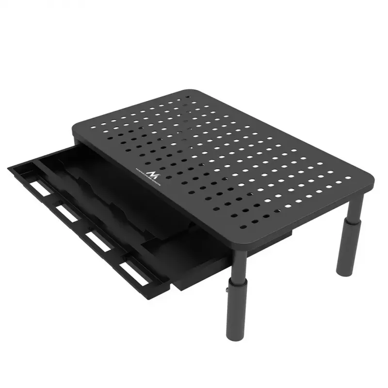 Laptop stand MACLEAN MC-946 for 13–32 inch devices, 3-level height (11/13/15 cm), drawer, black, up to 20 kg