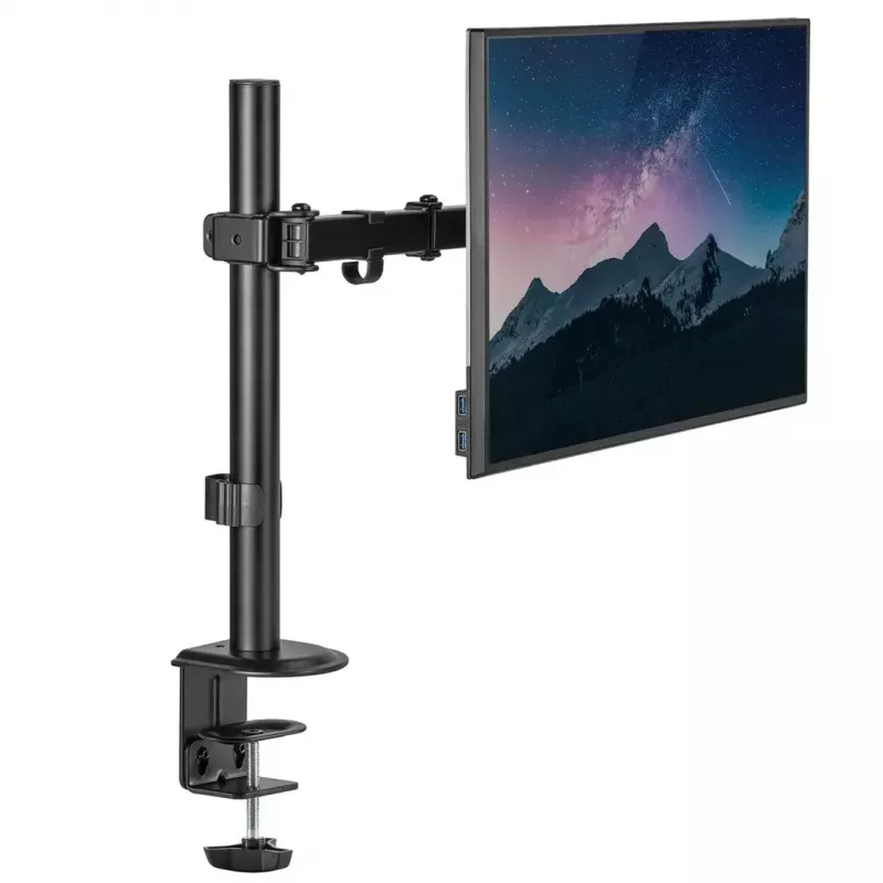 Monitor desk mount MACLEAN MC-753N for 17–32 inch screens, VESA 75x75 / 100x100, max 9 kg, tilt ±45°, swivel ±180°, height adjustable