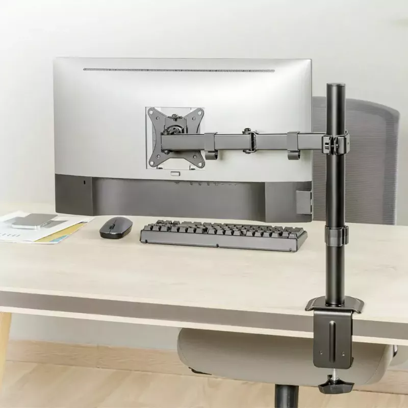 Monitor desk mount MACLEAN MC-753N for 17–32 inch screens, VESA 75x75 / 100x100, max 9 kg, tilt ±45°, swivel ±180°, height adjustable
