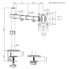 Monitor desk mount MACLEAN MC-753N for 17–32 inch screens, VESA 75x75 / 100x100, max 9 kg, tilt ±45°, swivel ±180°, height adjustable
