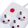 Power strip MACLEAN MCE393 W — 4 sockets + 3×USB, 110–240V, 2.1A USB, 2500W, 3 m, white