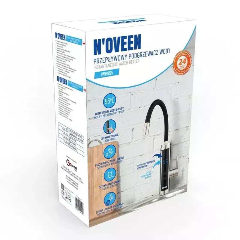 Instantaneous water heater NOVEEN IWH955 5.5 kW 220–240 V, compact countertop, 2.5 L/min, IPX4