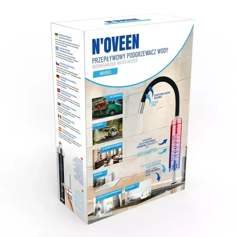 Instantaneous water heater NOVEEN IWH955 5.5 kW 220–240 V, compact countertop, 2.5 L/min, IPX4