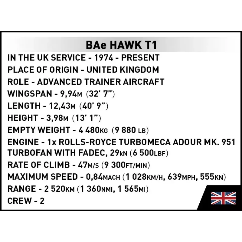 Construction Toy Cobi BAe Hawk T1 model kit 5845 pieces by Cobi