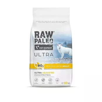 Dry dog food VETEXPERT RAW PALEO Ultra Medium & Large Adult Turkey — 2 kg, grain-free, protein 24.5%, fat 14%
