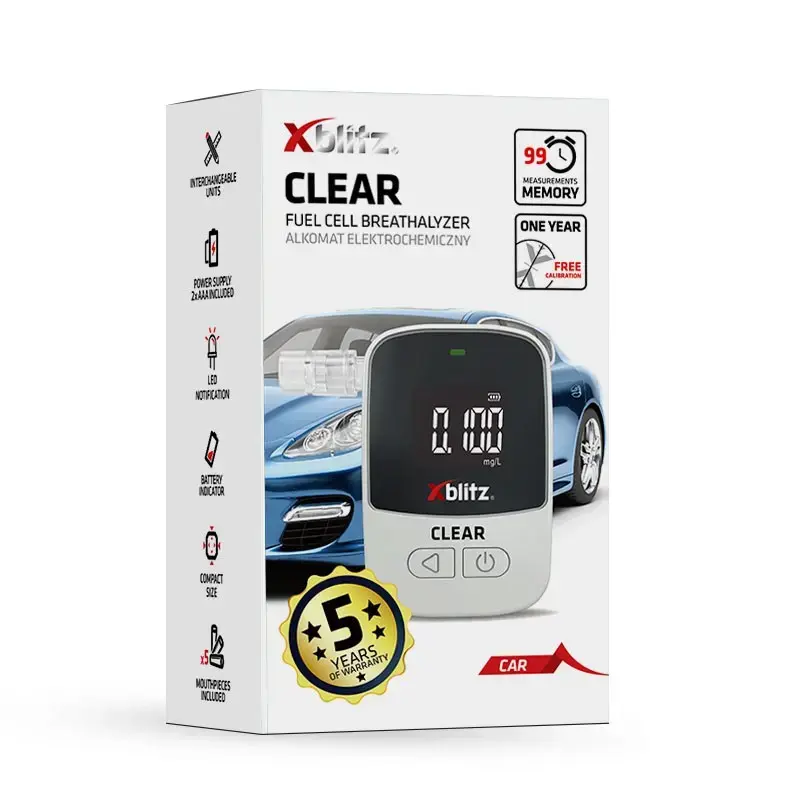 Alcohol breathalyzer Xblitz XB-CLEAR ELECTROCHEMICAL sensor, portable handheld tester