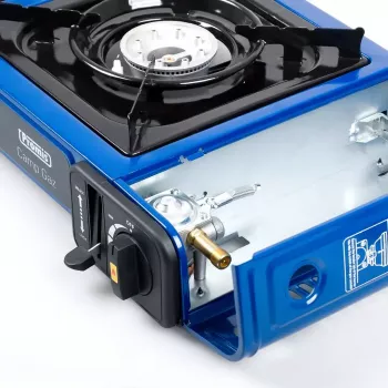 Gas camping stove PROMIS KGC100 — 1-burner LPG countertop hob, metal housing, rotary front control