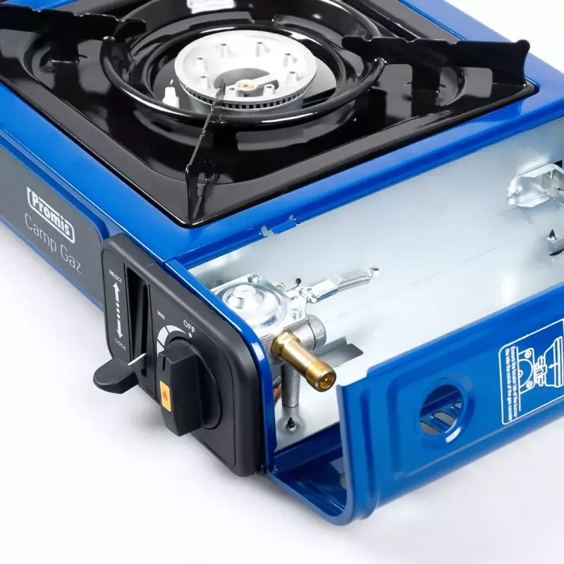 Gas camping stove PROMIS KGC100 — 1-burner LPG countertop hob, metal housing, rotary front control