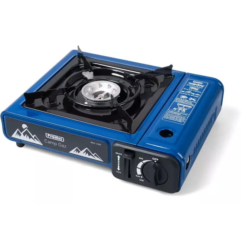 Gas camping stove PROMIS KGC100 — 1-burner LPG countertop hob, metal housing, rotary front control