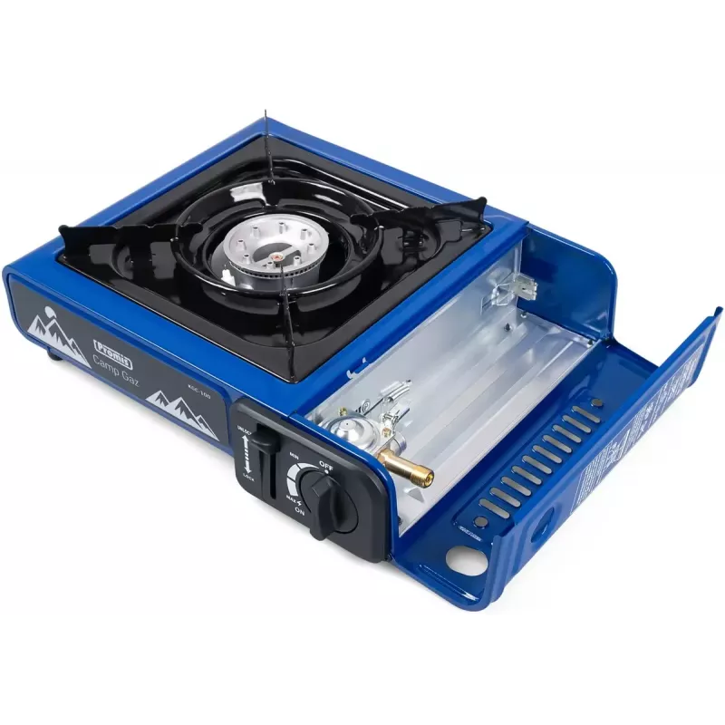 Gas camping stove PROMIS KGC100 — 1-burner LPG countertop hob, metal housing, rotary front control