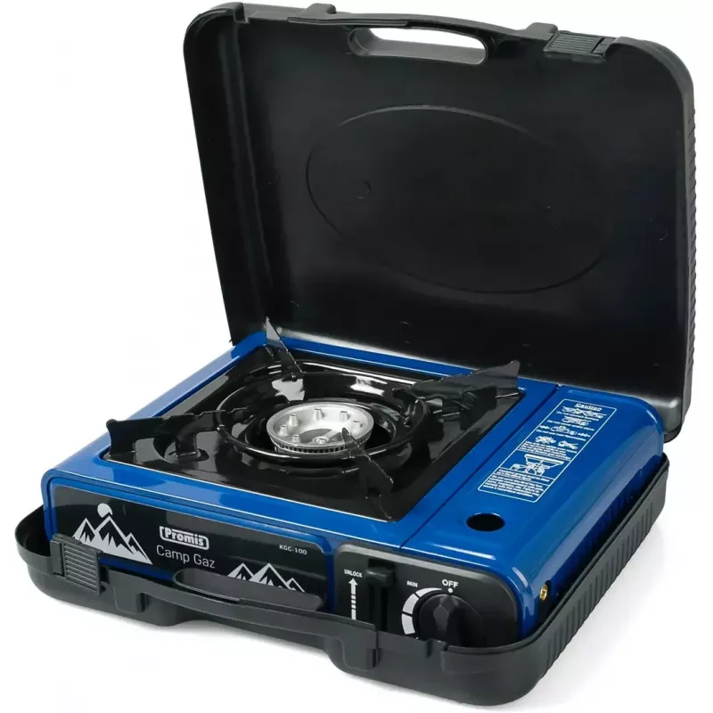 Gas camping stove PROMIS KGC100 — 1-burner LPG countertop hob, metal housing, rotary front control