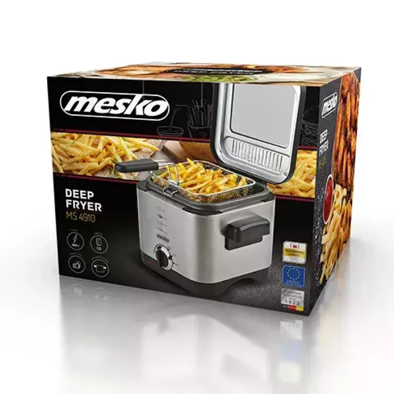 Deep fryer Mesko Home MS 4910 Single 1.5 L 900 W Black Satin steel