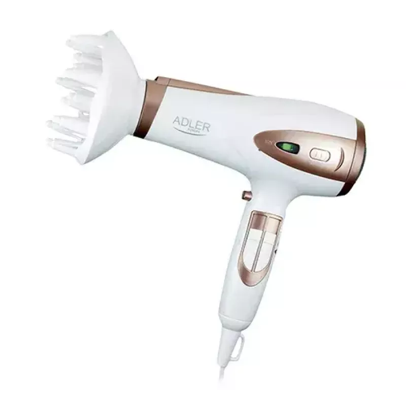 Hair Dryer Adler AD 2248 2400 W 3 Temperature Settings Ionic Function Diffuser Nozzle White