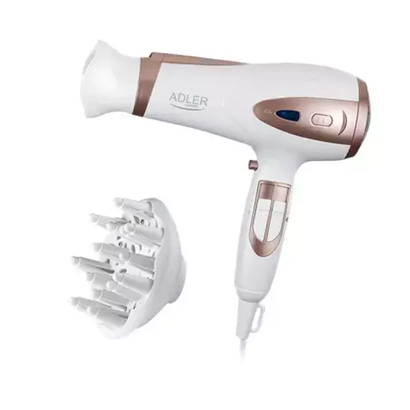 Hair Dryer Adler AD 2248 2400 W 3 Temperature Settings Ionic Function Diffuser Nozzle White