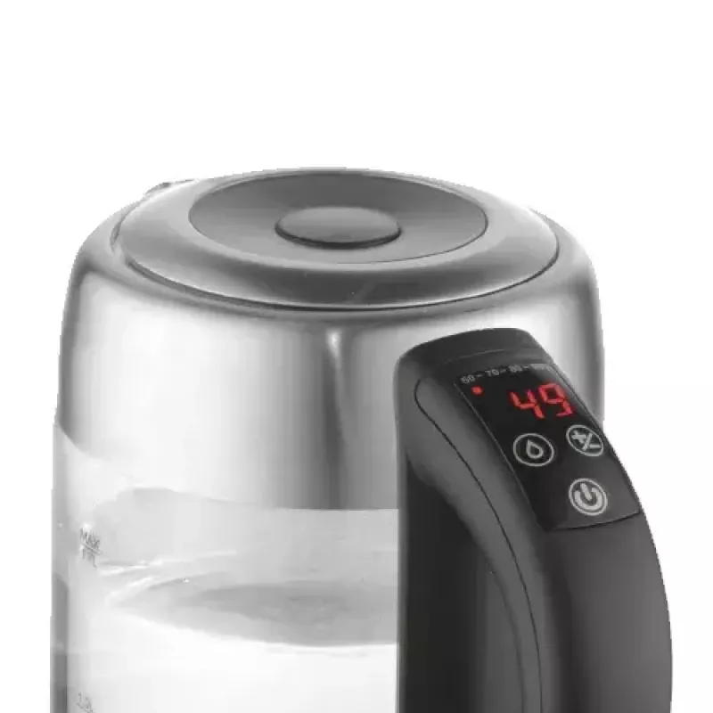 Electric kettle Adler AD 1247 1.7 L 2200 W Glass body Stainless steel elements Black