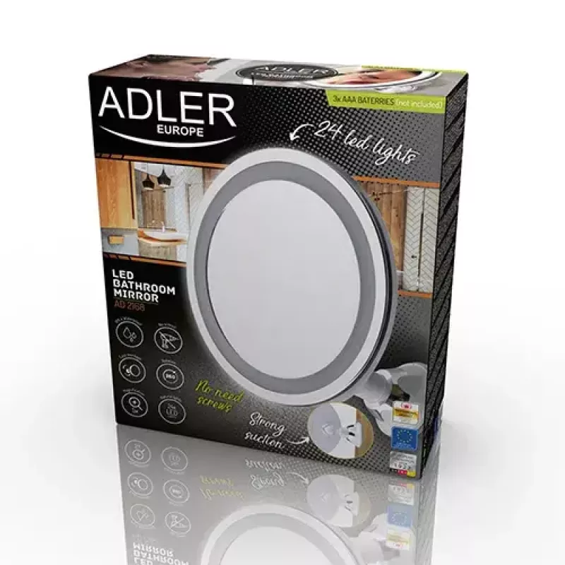 Makeup Mirror Freestanding Round White Adler AD 2168