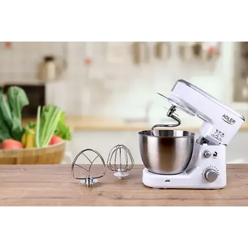 Food processor Adler AD 4216, 500 W, 4 L stainless-steel bowl, white