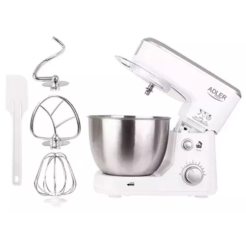 Food processor Adler AD 4216, 500 W, 4 L stainless-steel bowl, white