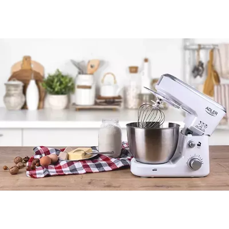 Food processor Adler AD 4216, 500 W, 4 L stainless-steel bowl, white