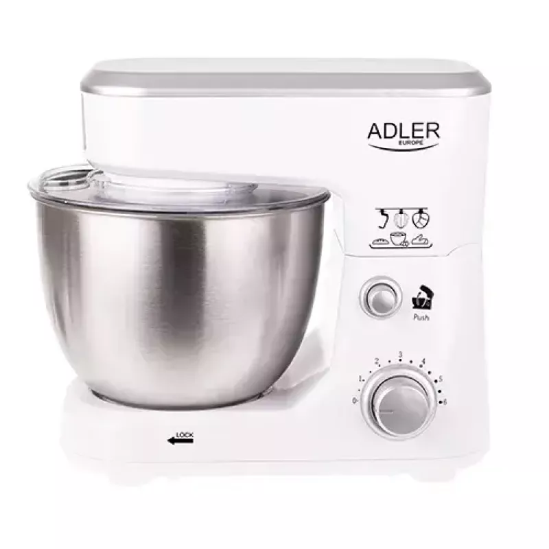 Food processor Adler AD 4216, 500 W, 4 L stainless-steel bowl, white