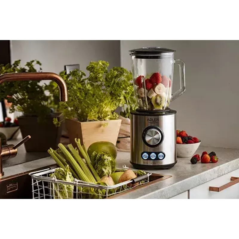 Tabletop blender Adler AD 4078 Black Stainless steel Transparent