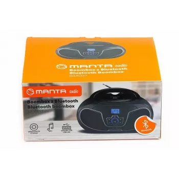 Portable boombox MANTA BBX007 with Bluetooth 5.0, FM radio (87.5–108 MHz), LCD, telescopic antenna