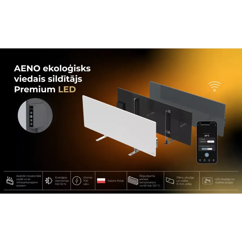 Infrared electric heater AENO Premium Eco Smart Heater AGH0005S, Gray