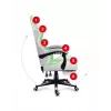 Gaming chair Huzaro FORCE 4.7 RGB White — padded fabric bucket seat, max load 140 kg, adjustable height 43–53 cm, tilt 90–140°