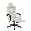 Gaming chair Huzaro FORCE 4.7 RGB White — padded fabric bucket seat, max load 140 kg, adjustable height 43–53 cm, tilt 90–140°