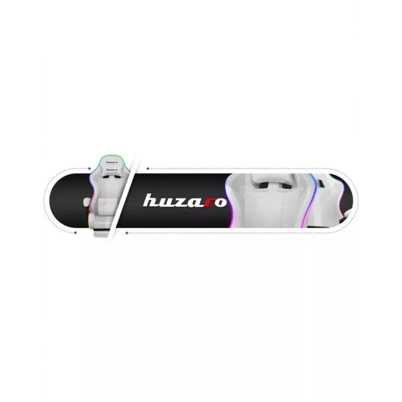 Gaming chair Huzaro FORCE 4.7 RGB White — padded fabric bucket seat, max load 140 kg, adjustable height 43–53 cm, tilt 90–140°
