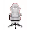 Gaming chair Huzaro FORCE 4.7 RGB White — padded fabric bucket seat, max load 140 kg, adjustable height 43–53 cm, tilt 90–140°