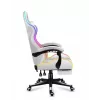 Gaming chair Huzaro FORCE 4.7 RGB White — padded fabric bucket seat, max load 140 kg, adjustable height 43–53 cm, tilt 90–140°