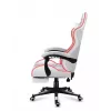 Gaming chair Huzaro FORCE 4.7 RGB White — padded fabric bucket seat, max load 140 kg, adjustable height 43–53 cm, tilt 90–140°
