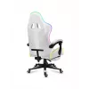 Gaming chair Huzaro FORCE 4.7 RGB White — padded fabric bucket seat, max load 140 kg, adjustable height 43–53 cm, tilt 90–140°