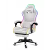Gaming chair Huzaro FORCE 4.7 RGB White — padded fabric bucket seat, max load 140 kg, adjustable height 43–53 cm, tilt 90–140°