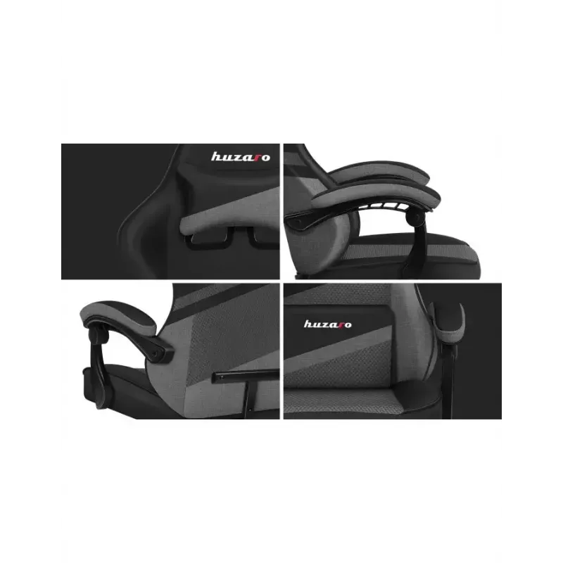 PC gaming chair huzaro FORCE 4.4 Bucket seat Black Grey — mesh fabric, max 130 kg, adjustable height 45–55 cm, 5 wheels