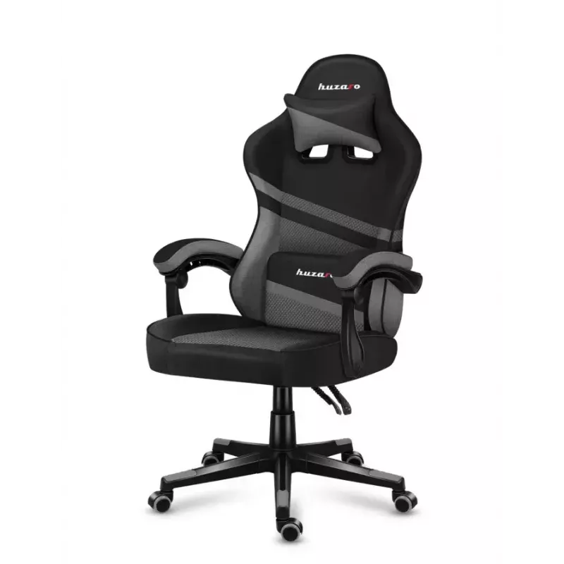 PC gaming chair huzaro FORCE 4.4 Bucket seat Black Grey — mesh fabric, max 130 kg, adjustable height 45–55 cm, 5 wheels