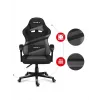 PC gaming chair huzaro FORCE 4.4 Bucket seat Black Grey — mesh fabric, max 130 kg, adjustable height 45–55 cm, 5 wheels