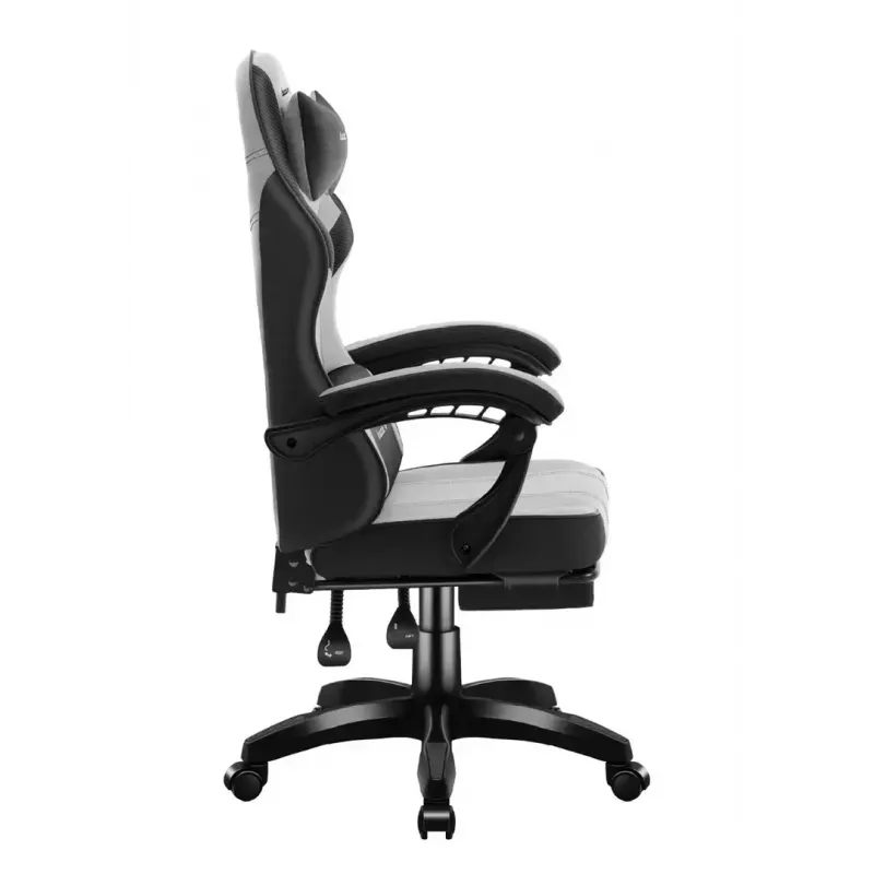 Gaming chair Huzaro Force 3.7 Grey — ergonomic gaming armchair, adjustable height 107.5–116.5 cm, seat width 47 cm