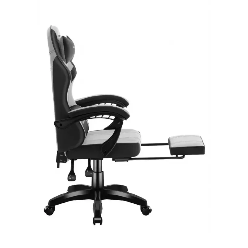Gaming chair Huzaro Force 3.7 Grey — ergonomic gaming armchair, adjustable height 107.5–116.5 cm, seat width 47 cm