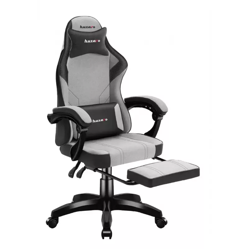Gaming chair Huzaro Force 3.7 Grey — ergonomic gaming armchair, adjustable height 107.5–116.5 cm, seat width 47 cm