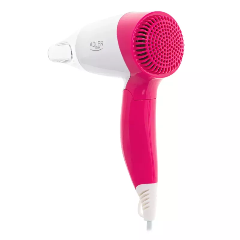 Hair dryer Adler AD 2259 — 1200 W, 2 speeds, foldable handle, concentrator nozzle, pink/white